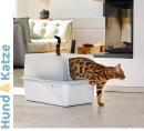 Lucky-Kitty Katzentoilette XXL  Edelstahl mit exklusiver Haube