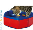 NBY Katzenspielzeug Swimming-Pool mit Spielzeug rot/blau,...