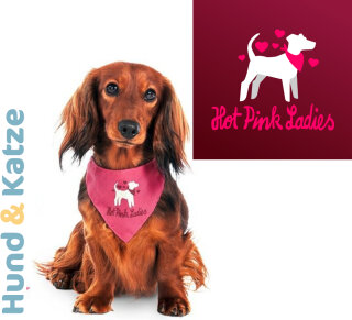 Pinkfarbenes Halstuch für läufige Hündinnen - HOT PINK LADIES Gr. S (ca. 20-30 cm)