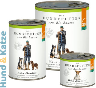 defu Nassfutter - Hundefutter vom Bio-Bauern, Sensitiv Huhn (200 g/410 g/820 g)