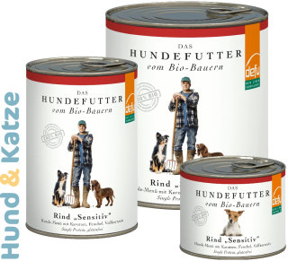 defu Nassfutter - Hundefutter vom Bio-Bauern, Sensitiv Rind (200 g/410 g/820 g)