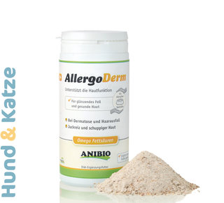 Anibio Allergoderm, für Haut und Fell, für Hunde und Katzen, 150 g Pulver