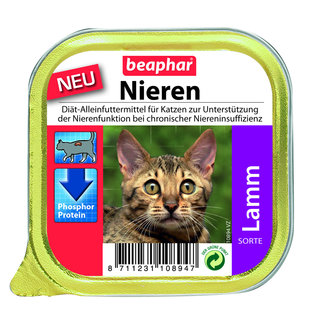 Beaphar Nierendiät mit Lamm für Katzen, Schale 100 g