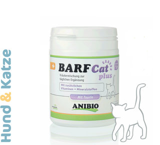 Anibio BARF Cat plus, Nahrungsergänzung zur Rohfütterung für Katzen, 120 g