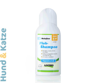 Anibio Flohshampoo mild  Melaflon, Schutz vor Parasiten für Hunde, 250 ml