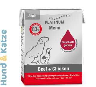 Platinum Nassfutter MENU Rind + Huhn/Beef + Chicken (MOMENTAN NICHT VERFÜGBAR!)