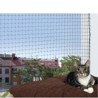 TRX 44301 Katzennetz CAT PROTECT, Katzenschutznetz für Balkon, 2 x 1,5 m, schwarz